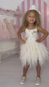 Girls Fleur Emma Ivory Sequin & Tulle Party Dress 12M-14